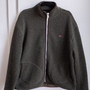 Drakes Boucle Wool Zip Fleece Jacket XL